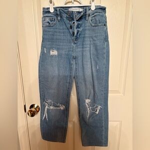 Hidden Distressed Blue Jeans